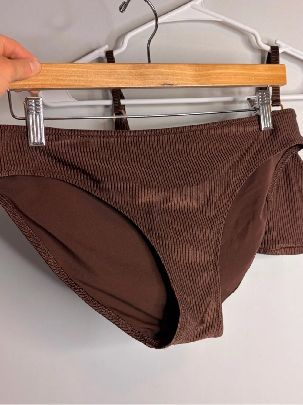 Aerie Ribbed Brown Bikini Set - Women's Swimwear Large - Picture 2 of 7